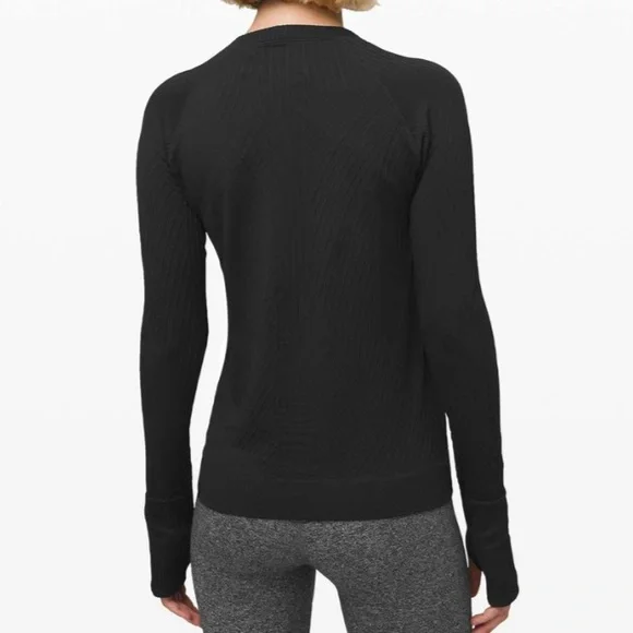 Lululemon Rest Less Pullover on long sleeve workout top in Black size 10 - Picture 3 of 9